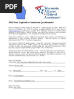 2011 State Legislative Candidates Questionnaire