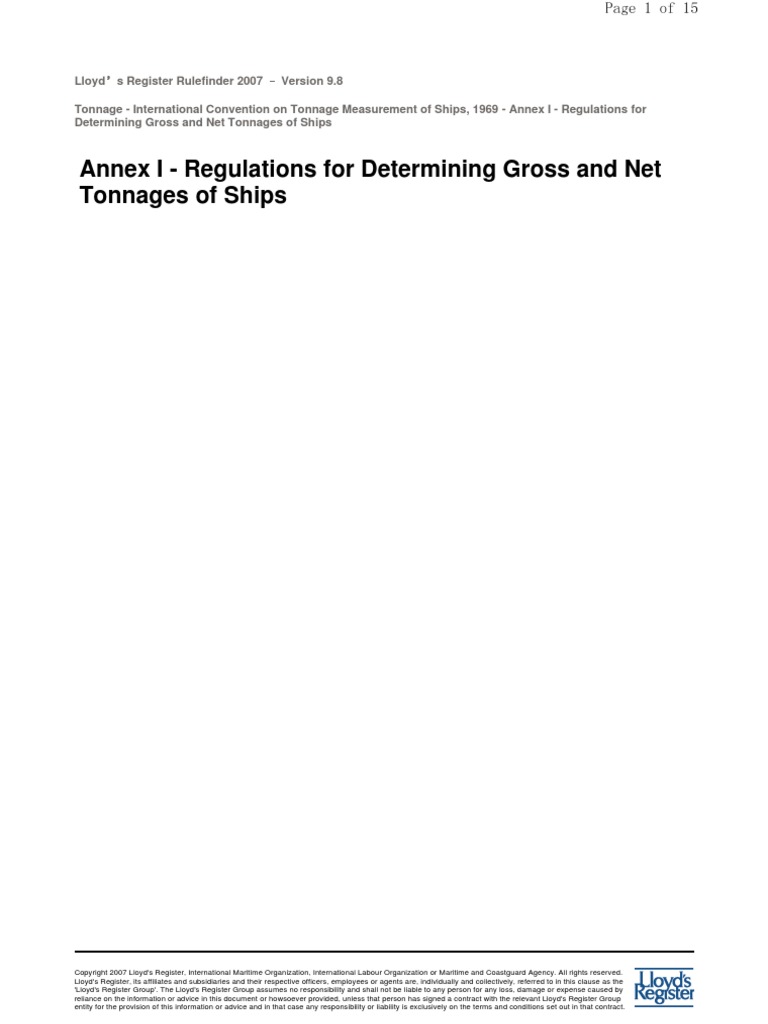 Gross Register Tonnage Convention – SKLQOM
