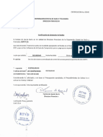 Certificado Contratación de Servicio Instalación de Sistema de Control Acceso de Puertas