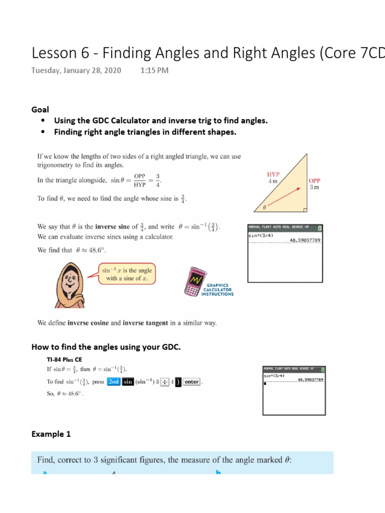 Finding Angles and Right Angles PDF