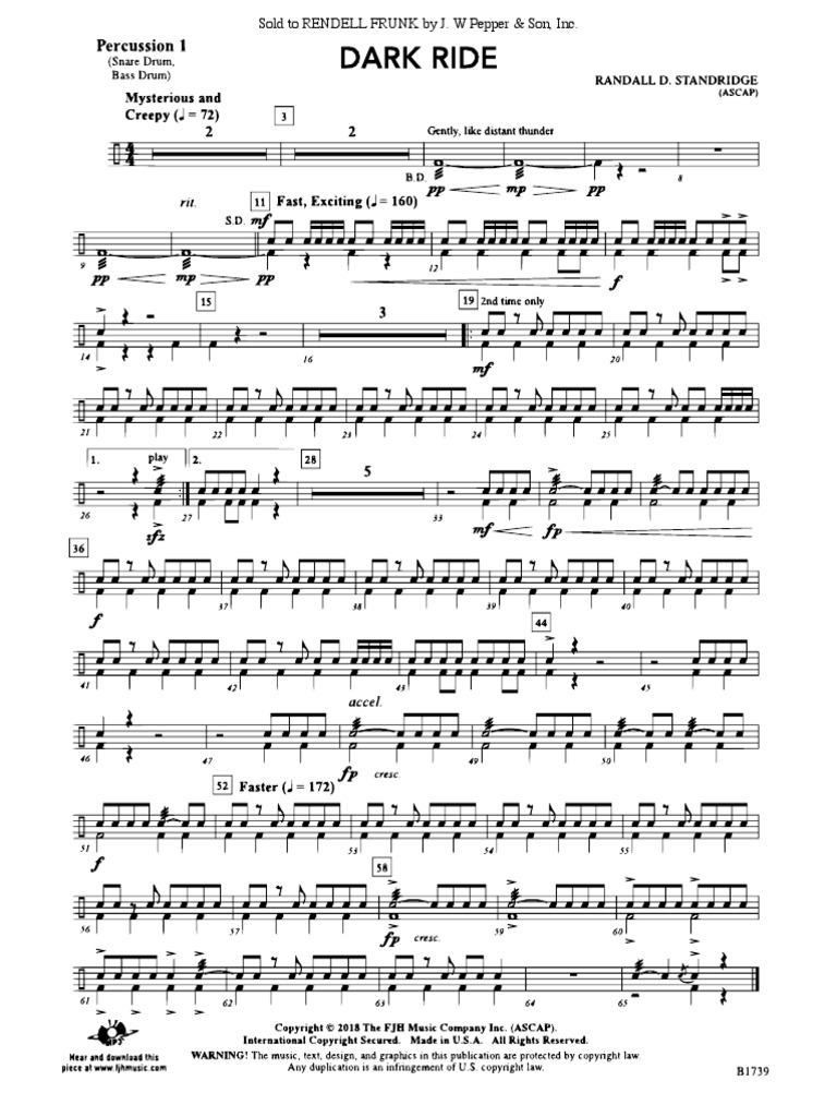 Dark Ride Percussion 1 | PDF