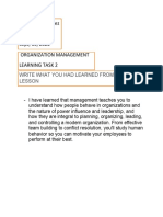 Jamie Lou A. Perez 1104 Abm Organization Management Learning Task 2 What Had You Learned Ffrom This Lesson