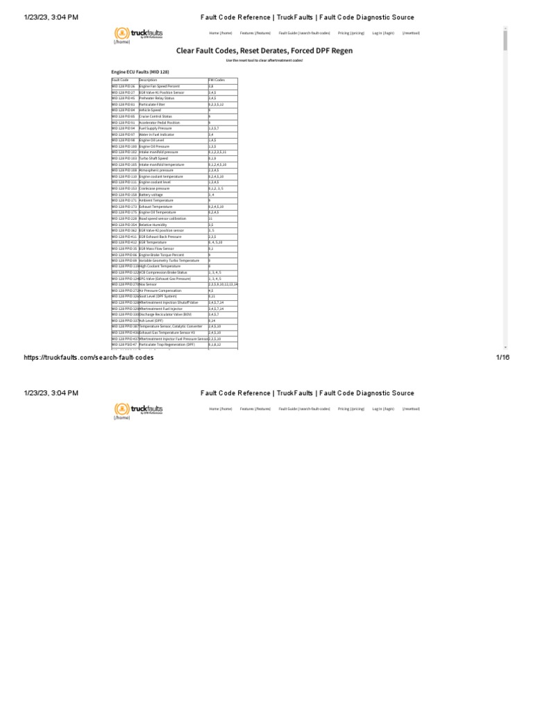 Truck Fault Code Diagnostics | PDF | Internal Combustion Engine ...