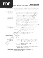 Network Technician Resume Sample