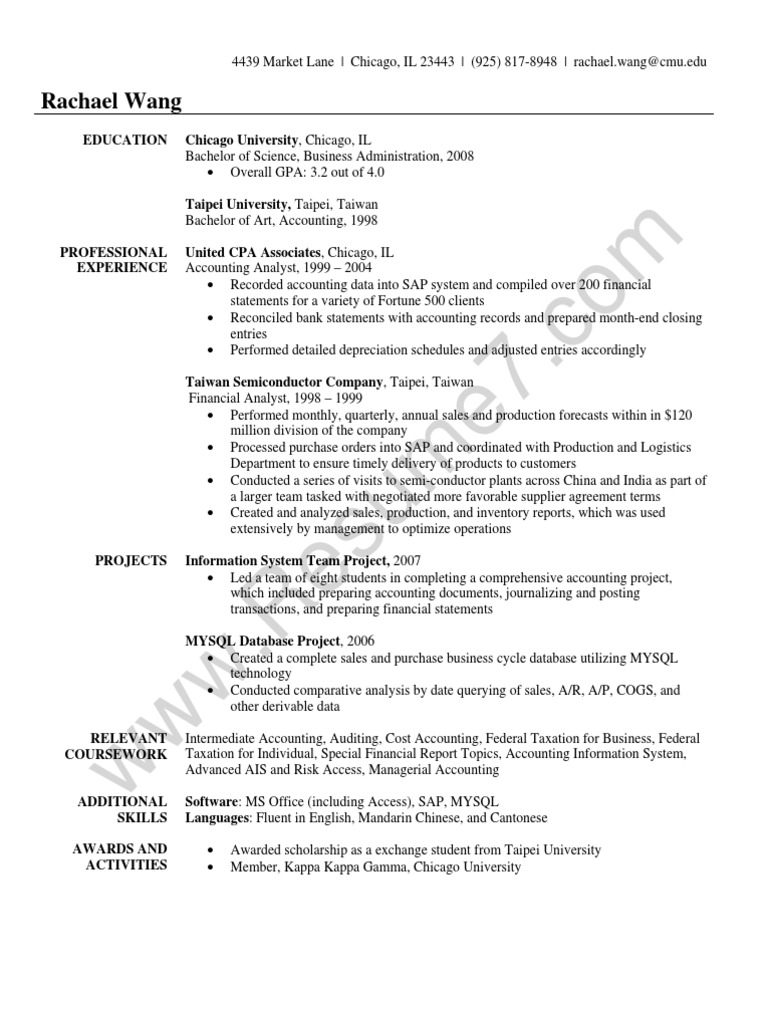 Accountant Student Resume Sample - 1600522568
