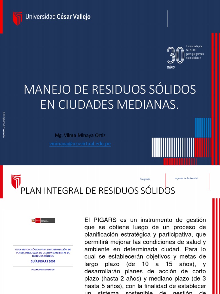 Manejo de Residuos Solidos en Ciudades Medianas | PDF | Planificación ...
