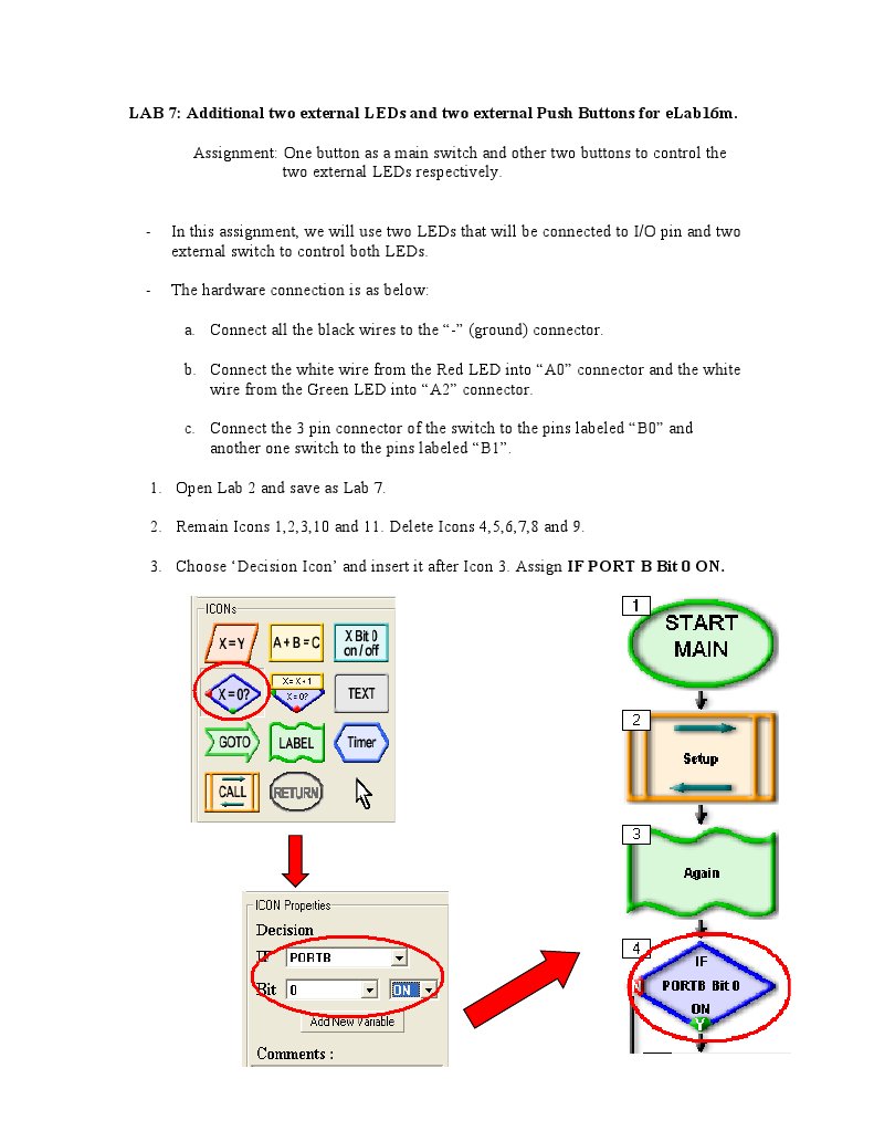 Control LEDs with Push Buttons in eLab16m | PDF