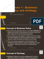 Lesson 1 - Strategic Management Basics