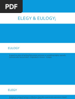 Elegy & Eulogy