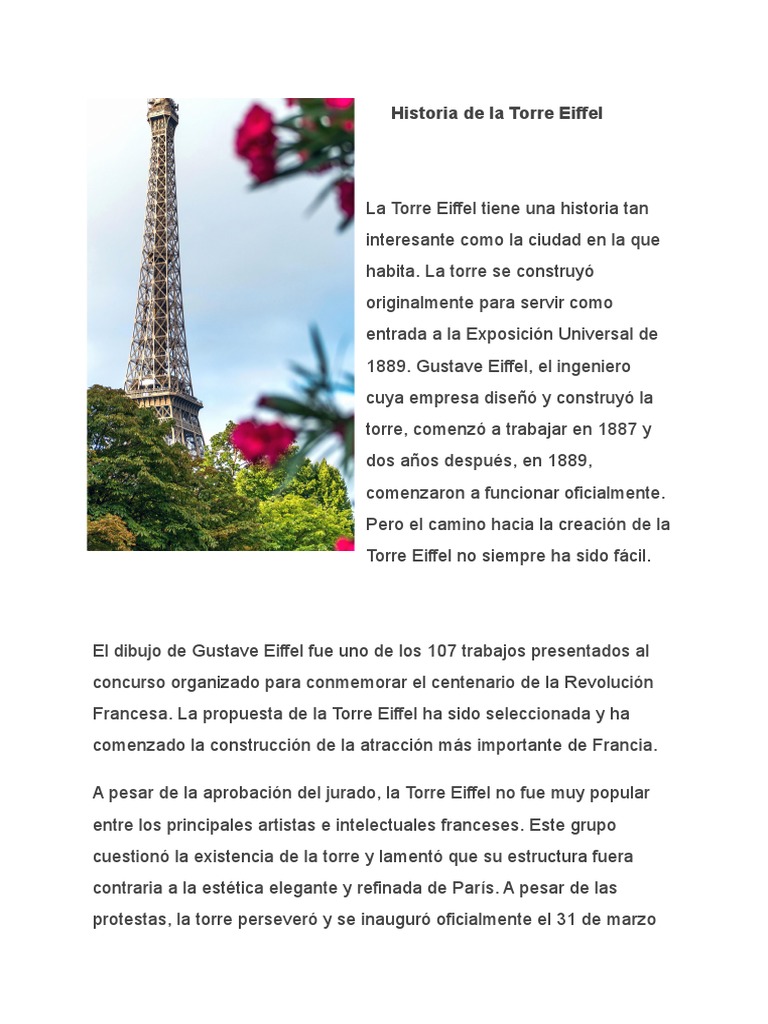 Histoire de La Tour Eiffel | PDF