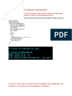Exception Handling Lab Programs