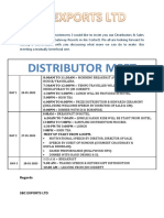 Time Schedule of Distributor Meet