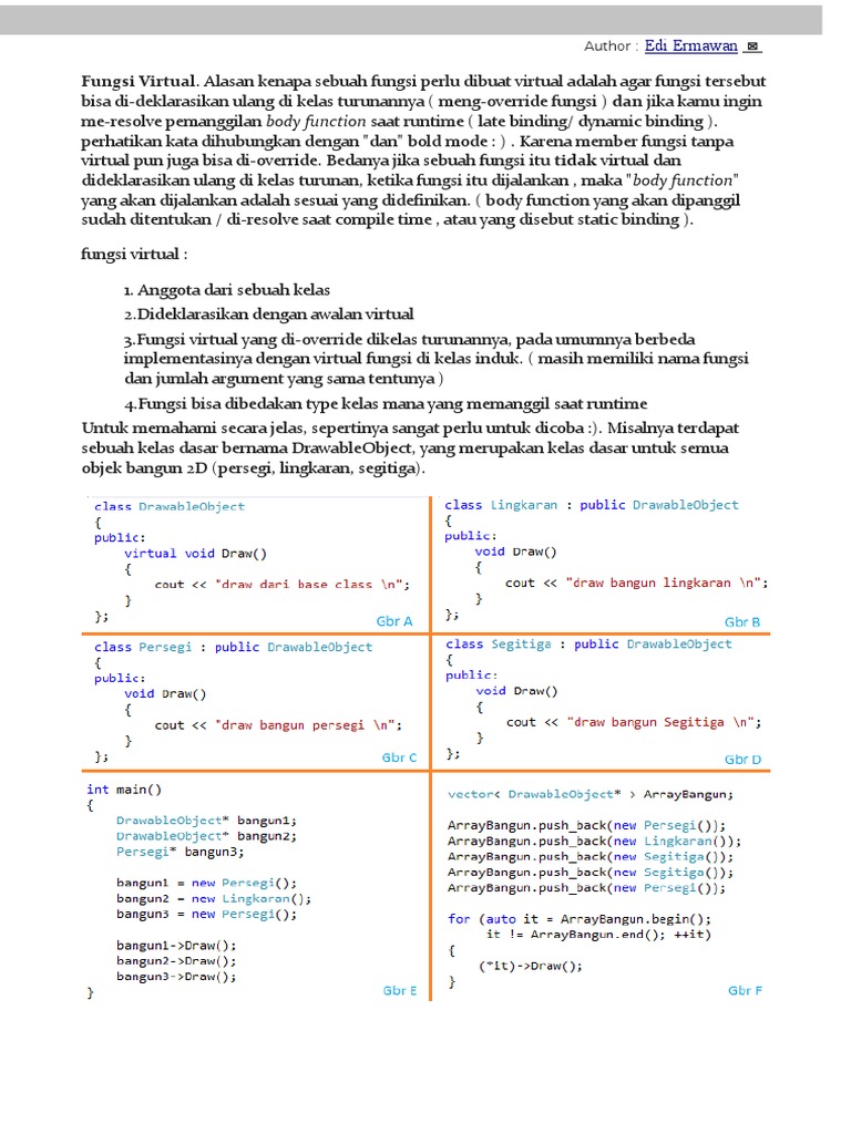 Fungsi Virtual dalam Pemrograman C++ | PDF