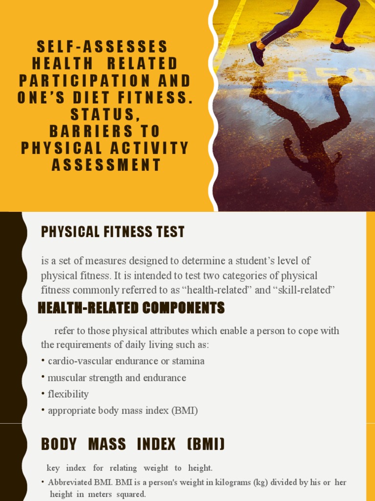 Lesson 3 SELFASSESSES HEALTH RELATED PARTICIPATION AND ONE'S DIET