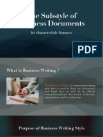 The Substyle of Business Documents
