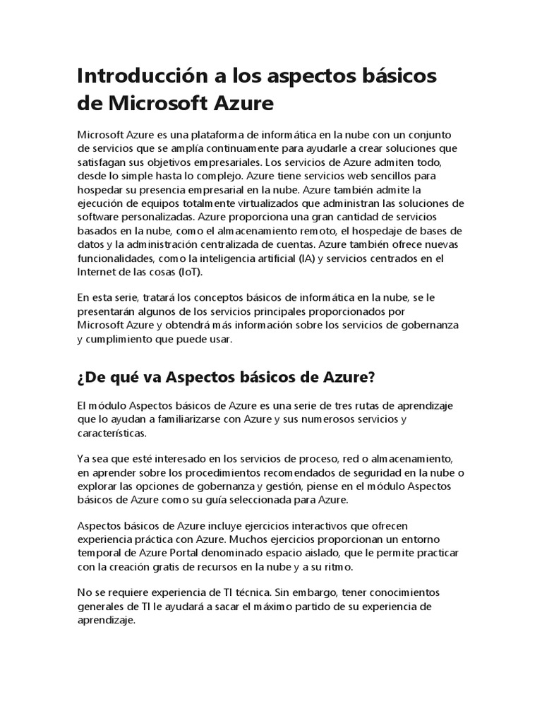 Azure 900 Nuevo | PDF | Computación en la nube | Microsoft Azure