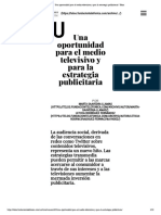 Una Oportunidad para El Medio Televisivo y para La Estrategia Publicitaria - Telos