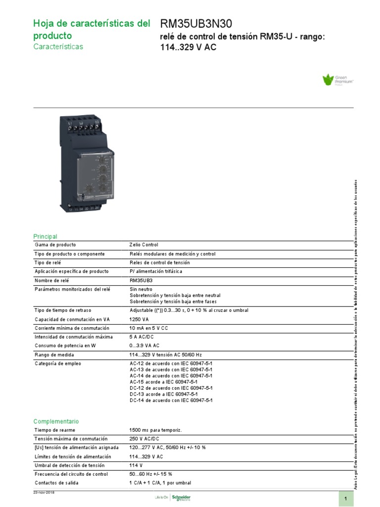 Relé de Control de Tensión RM35UB3N30 | PDF | Relé | Tornillo