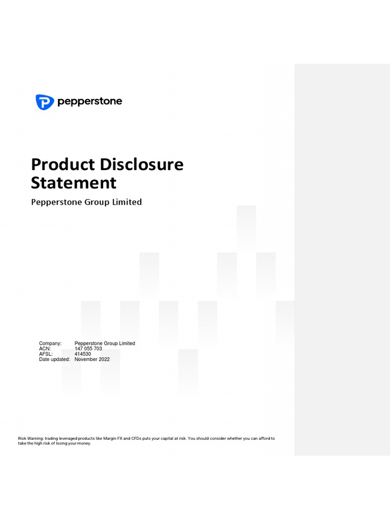 Pepperstone PDS PDF Contract For Difference Margin (Finance)