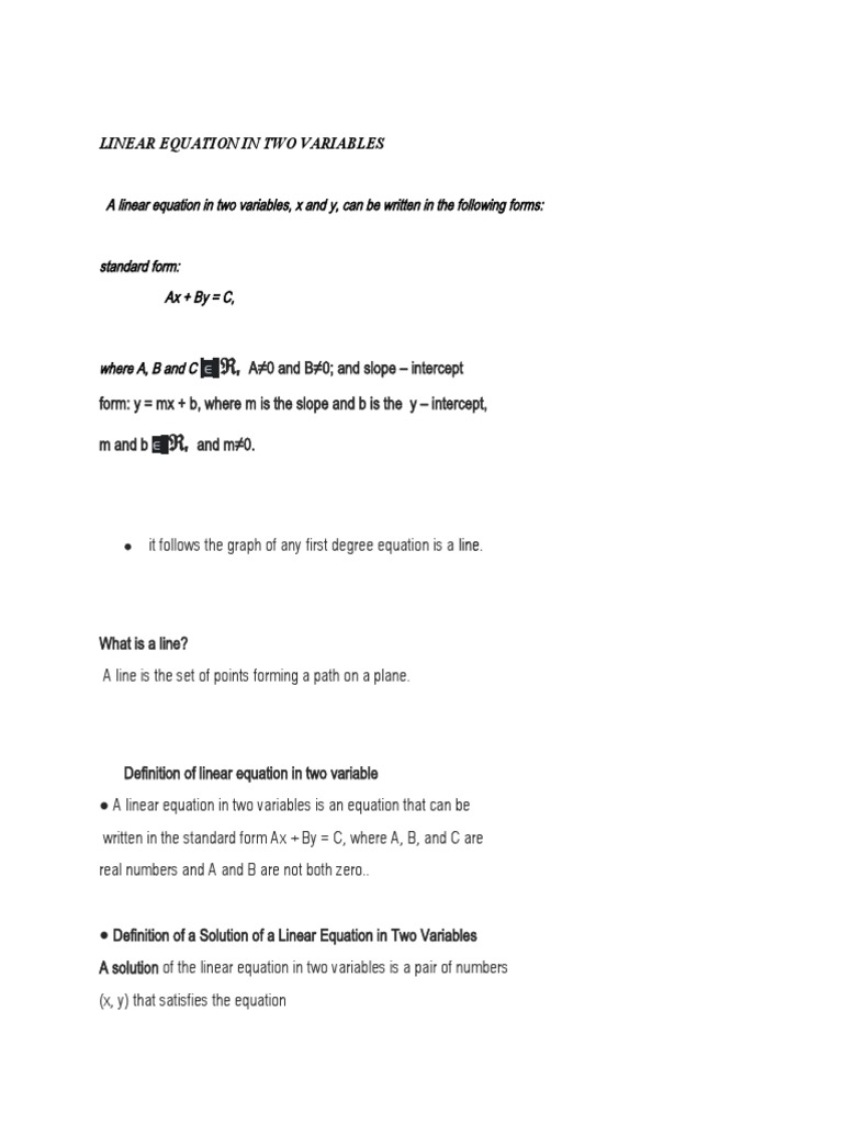 Linear Equations | PDF | Teaching Methods & Materials | Science ...