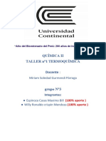 Taller N°1 Termoquimica Grupo #3