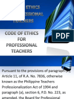 Code of Ethics For Professional Teacher