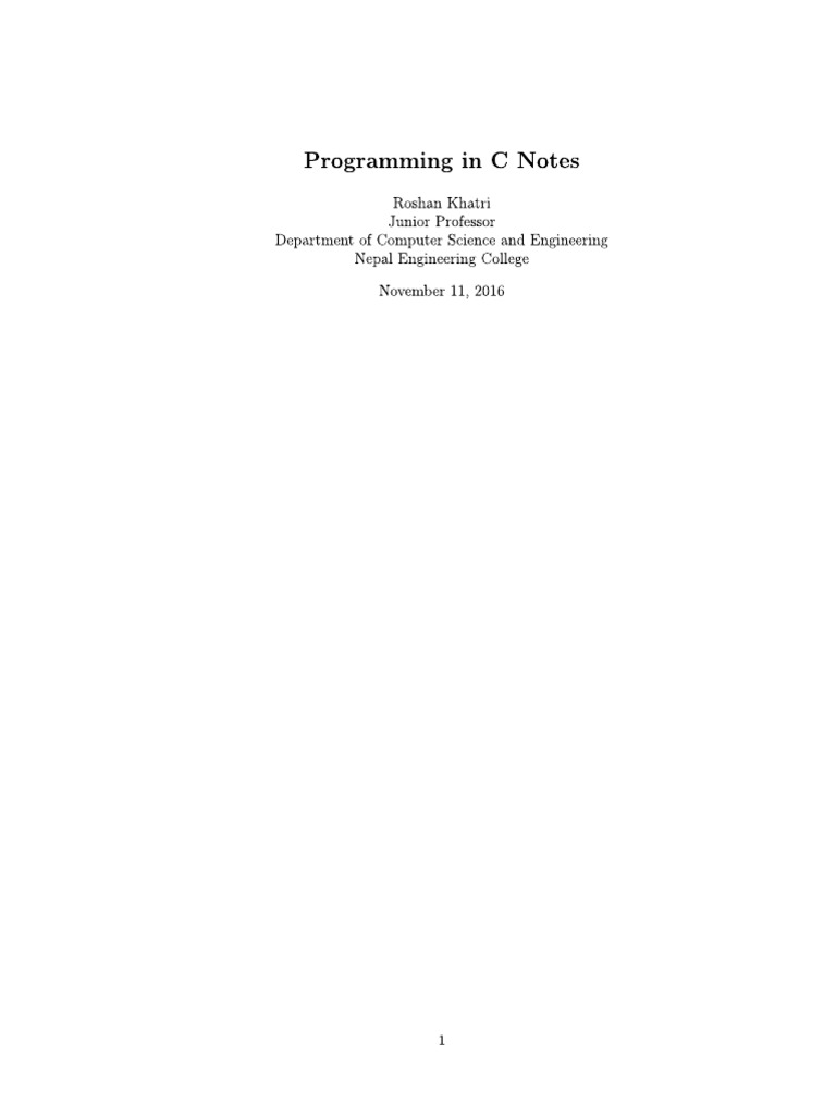 C language notes pdf