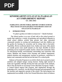 Gulayan Sa Paaralan Accomplishment Report