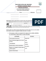 Evaluación Primer Quimestre Ciencias Naturales