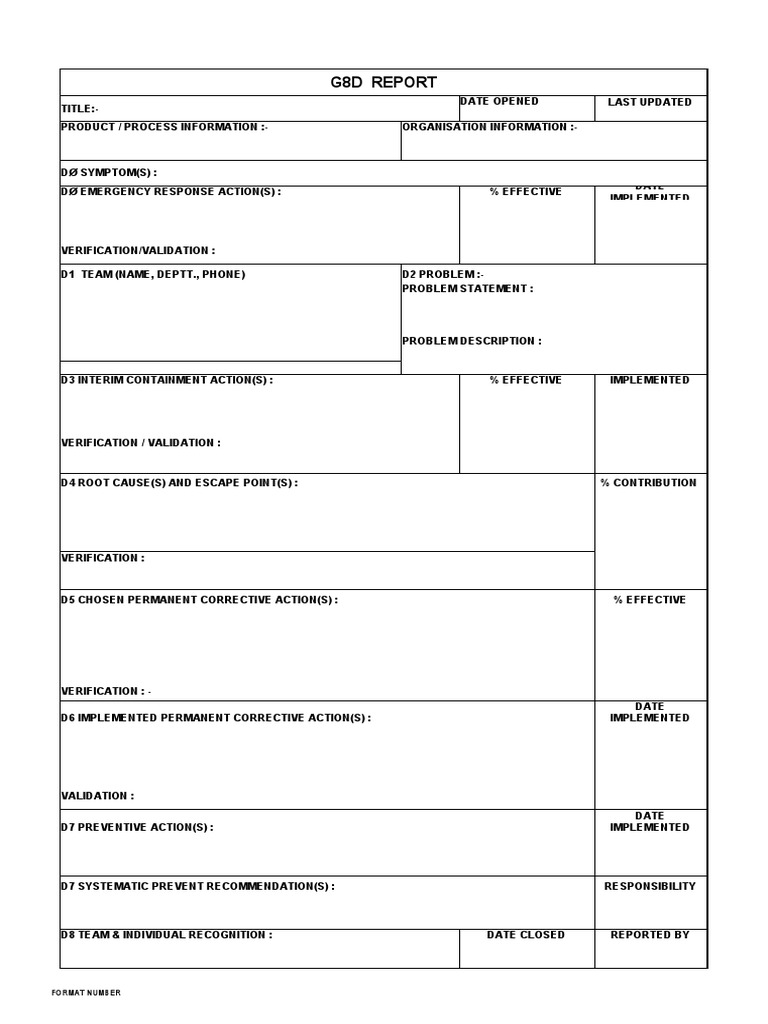 G8D Report Format and Template | PDF