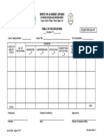 LIF QMS CME DAA 044 TOS Table of Specifications