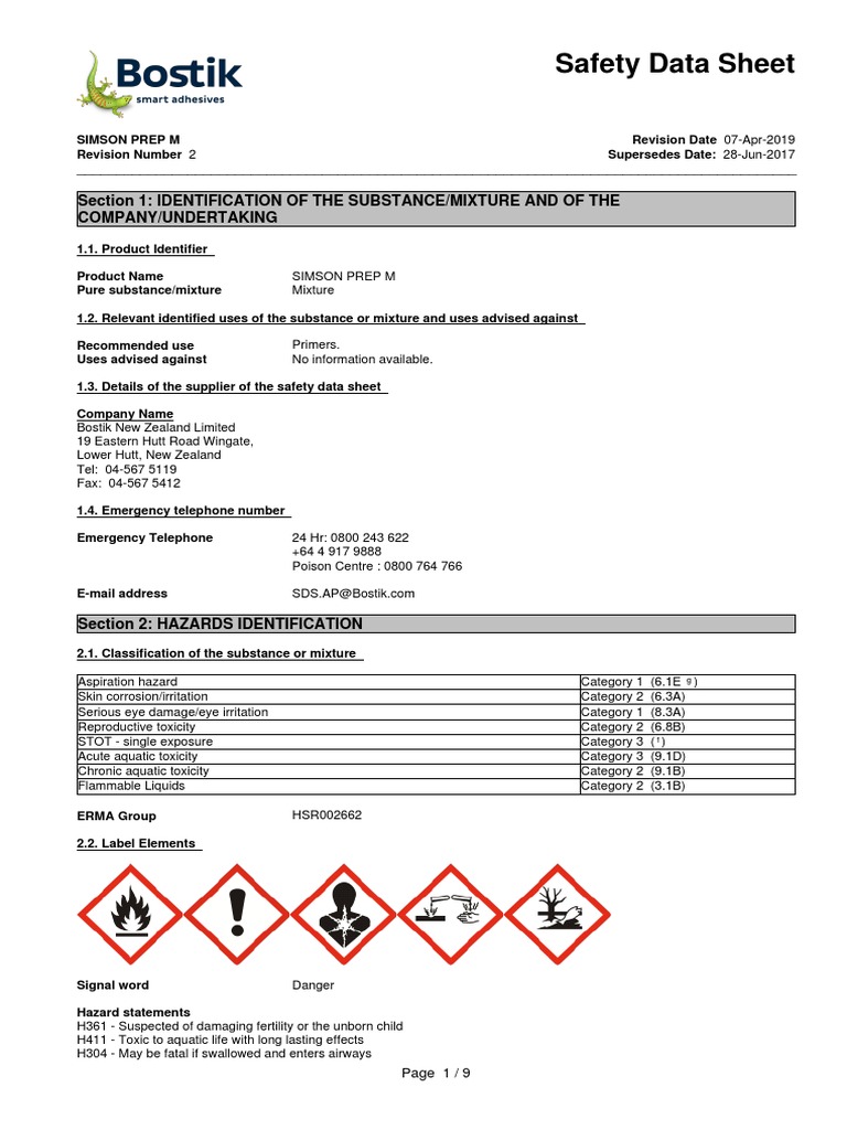 Primaire D'adhérence Simson Prep M Bostik – Renfort Pour Colles Et Mastics, 1L