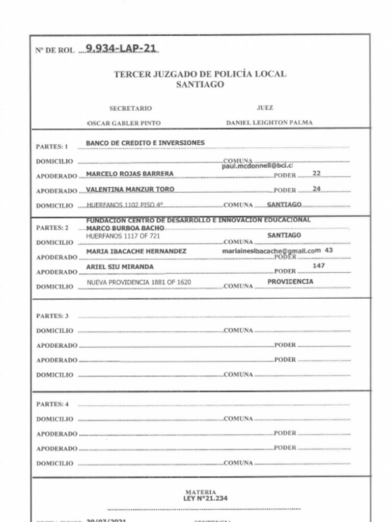 Informe Ley 20009 bCI | PDF | Bancos | Industrias de servicio