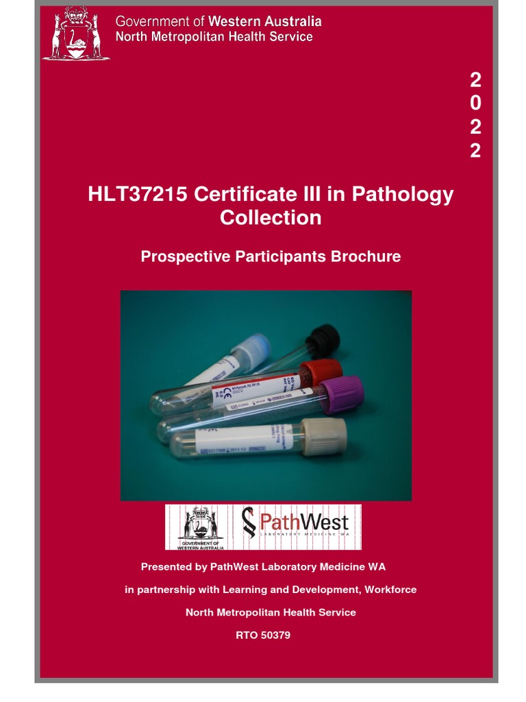 HLT37215 Cert III Pathology Collection Brochure v1 2022 | PDF ...