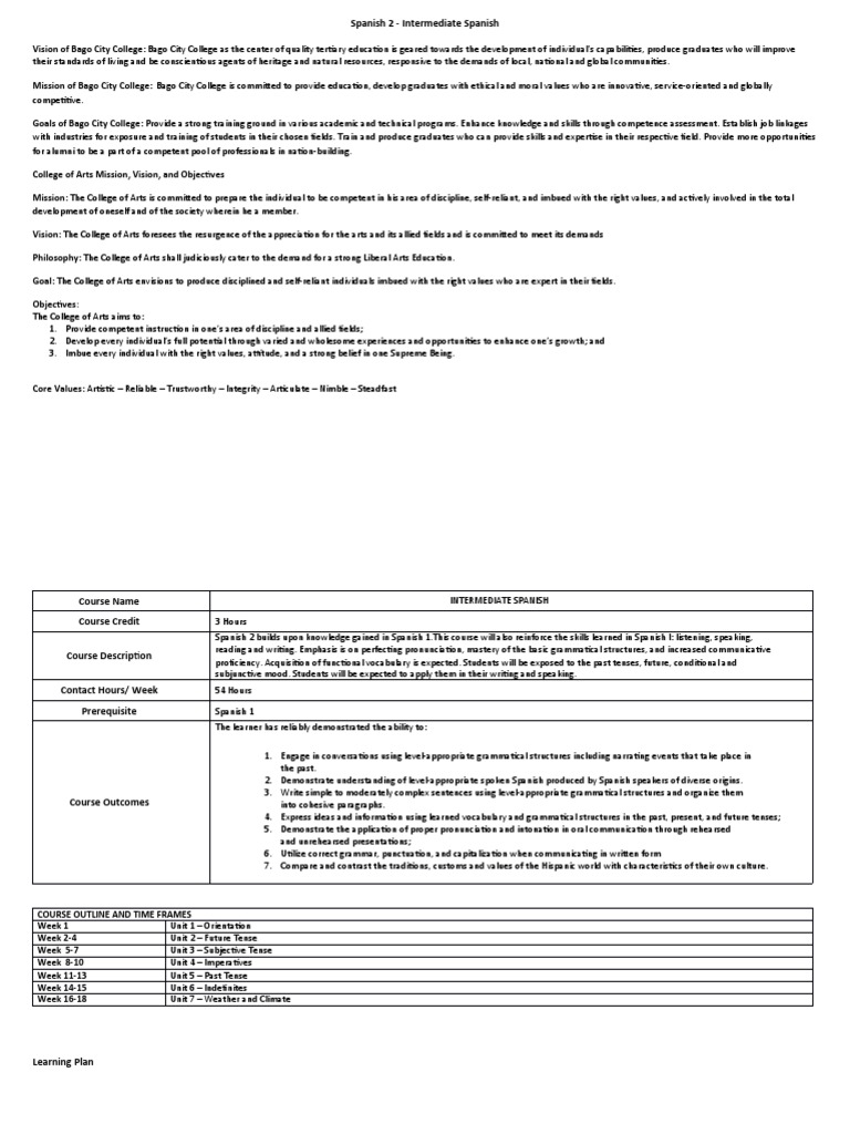Spanish 2 Pdf Grammatical Tense Spanish Language