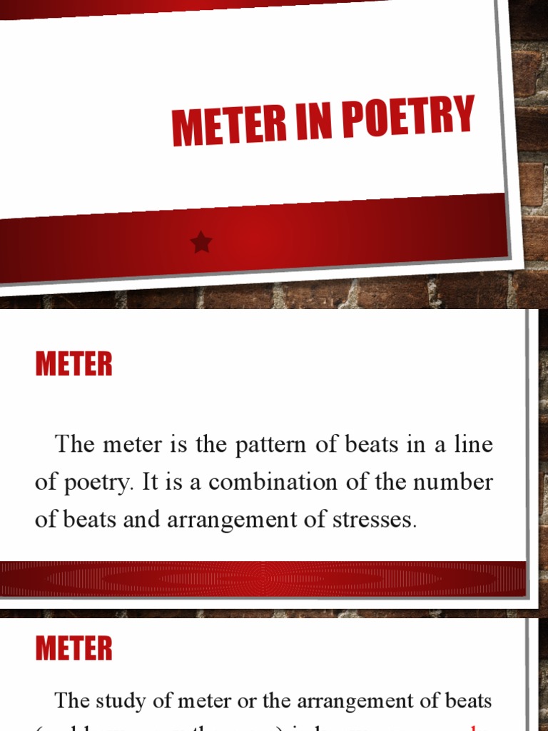 Meter in Poetry PDF Metre (Poetry) Poetry