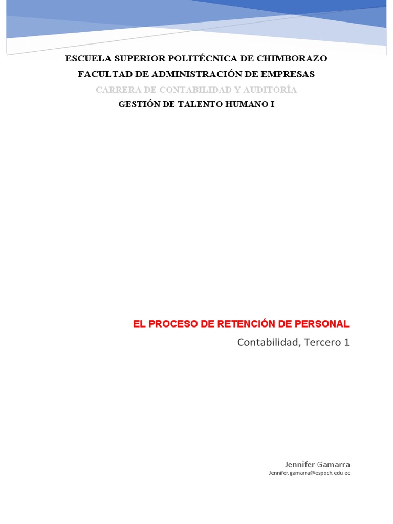 El Proceso De Retención De Personal Pdf Motivación Motivacional