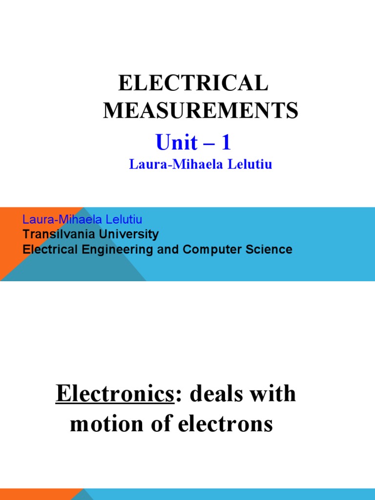 Electrical Measurements: Unit - 1 | PDF