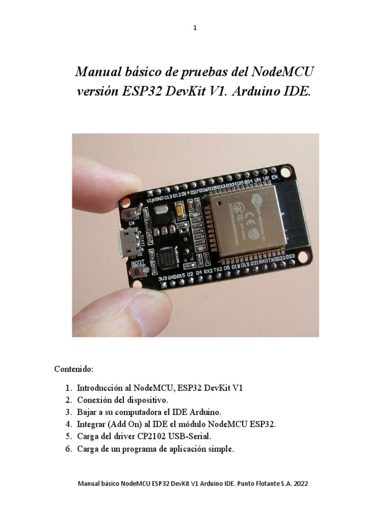 Manual NodeMCU ESP32 DevKit V1 Arduino | PDF | Arduino | Archivo de ...