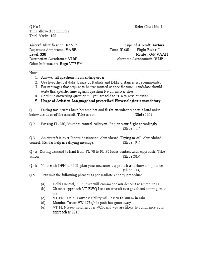 RTR Question Papers | PDF | Air Traffic Control | Instrument Flight Rules