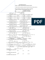 Mathematics 9 First Quarter Exam