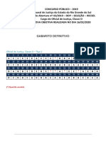 FGV 2020 TJ Rs Oficial de Justica Gabarito