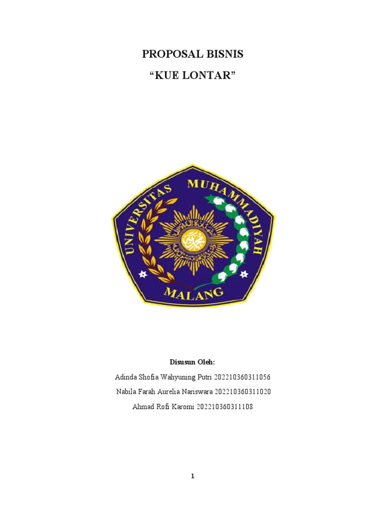 Proposal Bisnis Kue Lontar Pdf