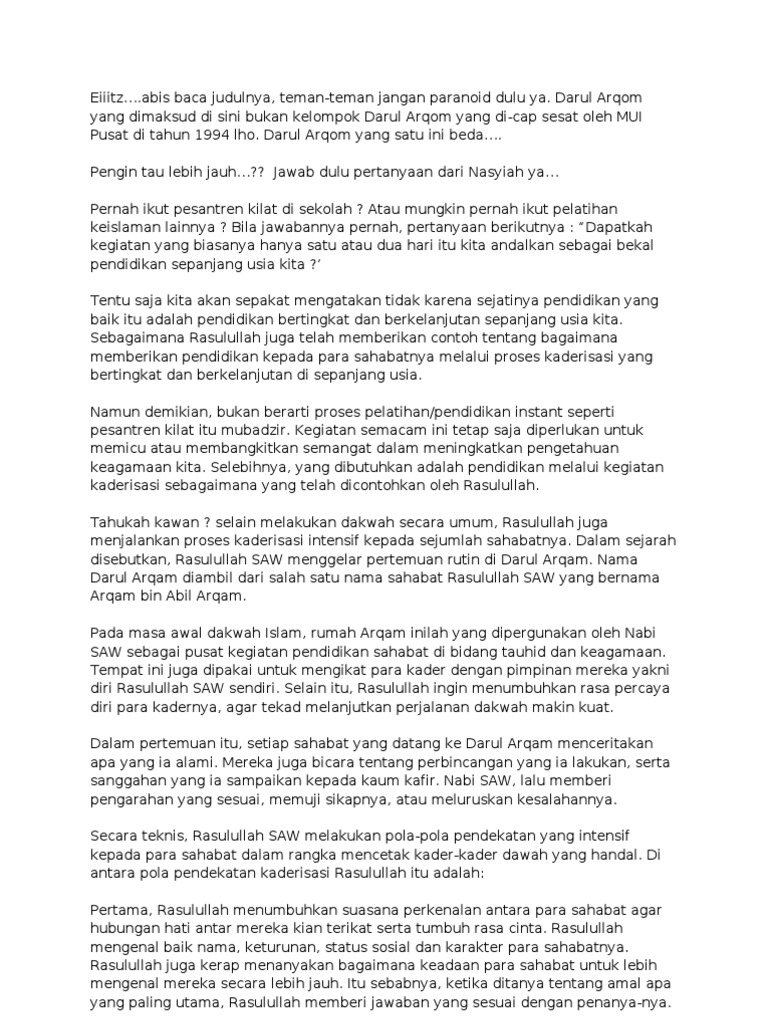 Sejarah Darul Arqom Pdf