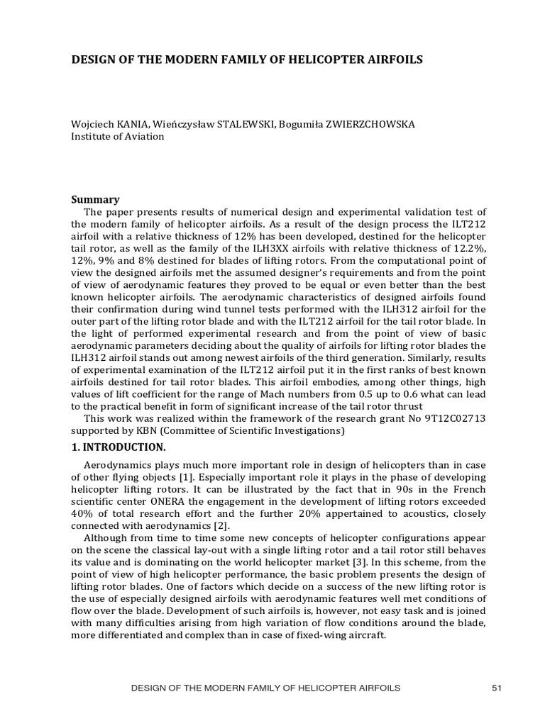 Design of the modern family of heli pdf airfoil lift force 