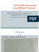 Parts of A Scientific Research Paper Using IMRaD