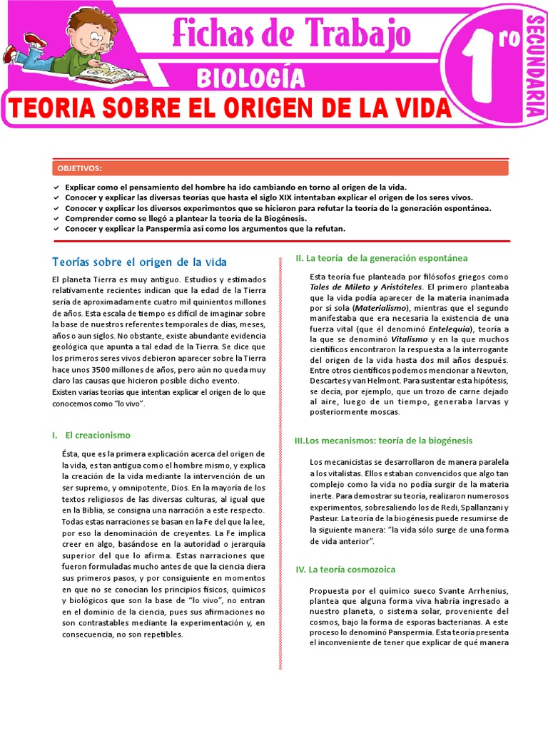 Teoria Sobre El Origen de La Vida | PDF | Vida | Teoría
