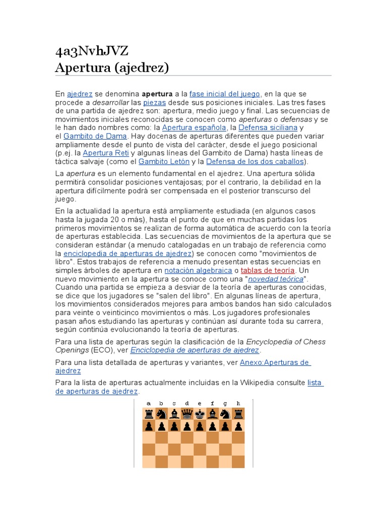Fundamentos de Aperturas en Ajedrez | PDF | Aperturas de ajedrez ...