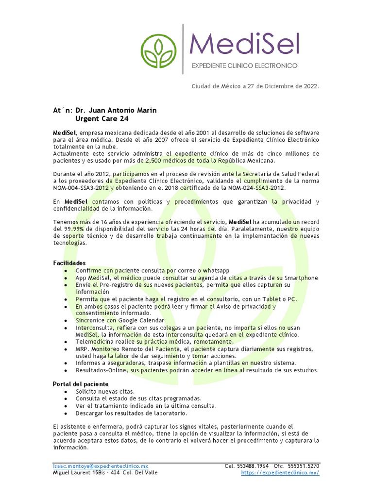 Cotización Expediente Clínico MediSel | PDF | Diagnostico medico ...