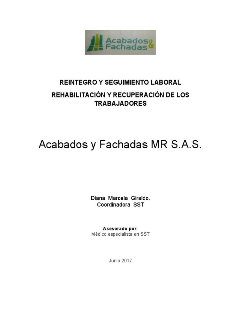 Procedimiento de Reintegro y Seguimiento Laboral | PDF | Ciencias de la ...